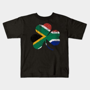 South Africa Flag Shamrock St Patrick's Day Kids T-Shirt